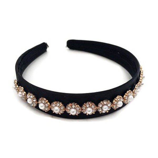 Black Satin Jewelled Headband from Design By Hummingbird