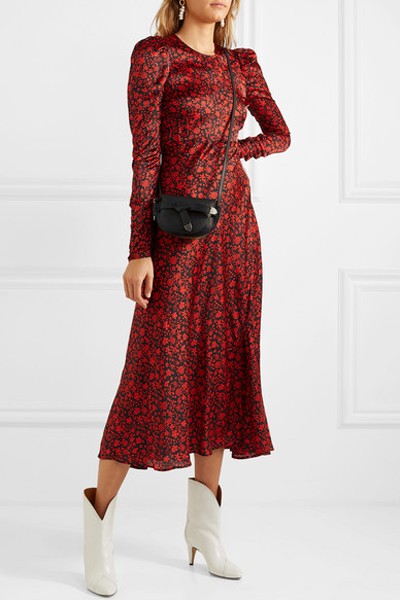 Floral Print Satin Midi Dress from Maje