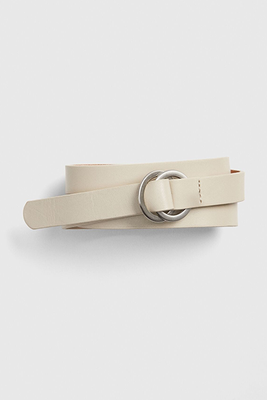 Thin Circle-Buckle Leather Belt