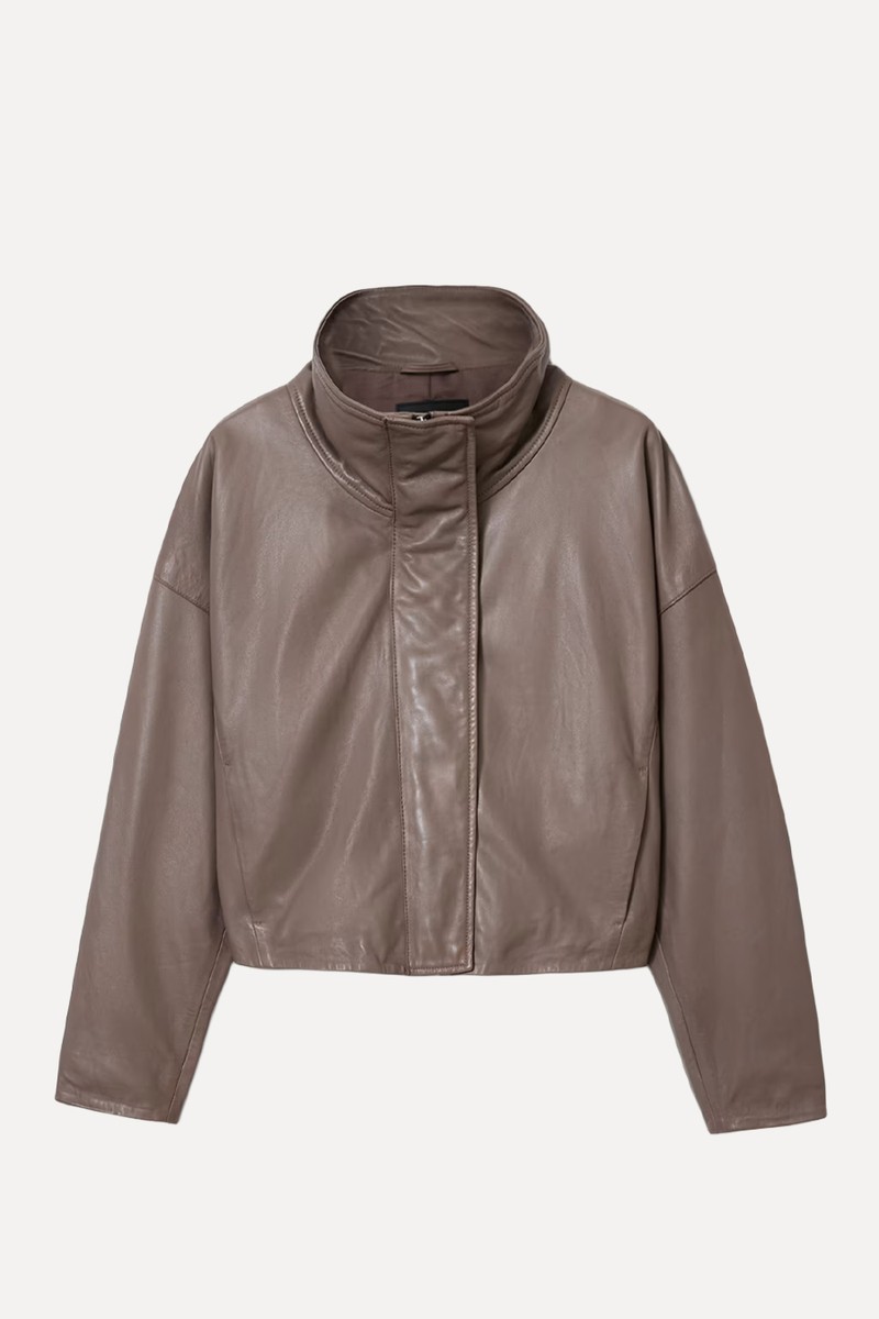 Ryder Funnel Neck Leather Jacket