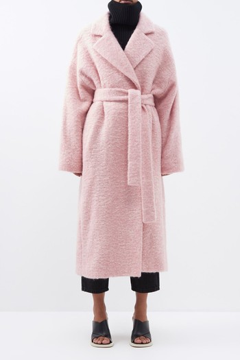 Dropped-Shoulder Boucle Mohair-Blend Blanket Coat from Raey