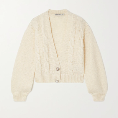 Cropped Cable-Knit Cardigan from Alessandra Rich