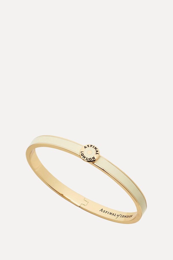 Thin Enamel 18ct Gold Plated Bangle