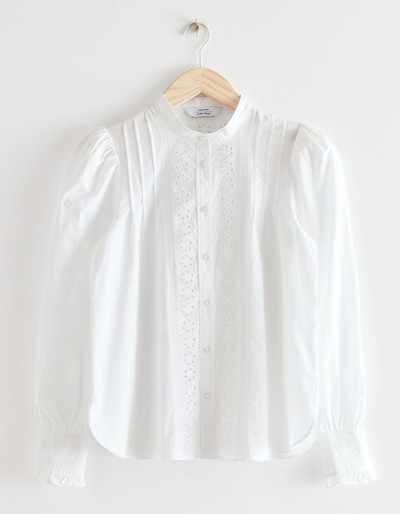 Embroidered A-Line Cotton Blouse