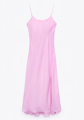 Pink Satin Dress from Zara