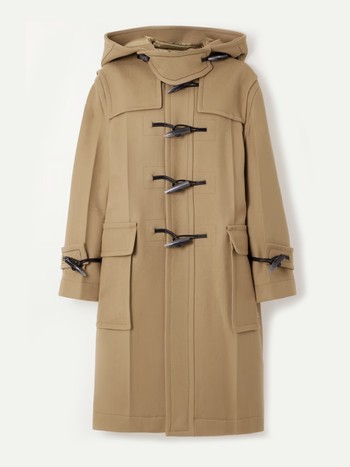 Hooded Leather-Trimmed Wool Coat from VICTORIA BECKHAM