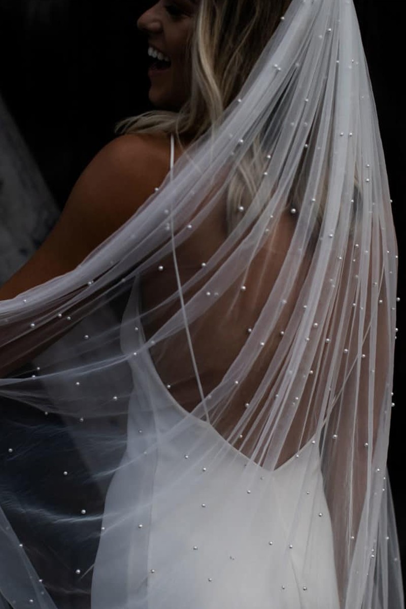 Pearly Long Veil from Grace Loves Lace