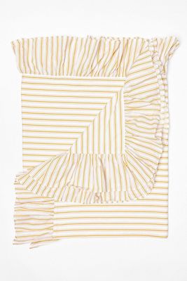 Floretta Stripe Yellow Pink Tablecloth from Oliver Bonas