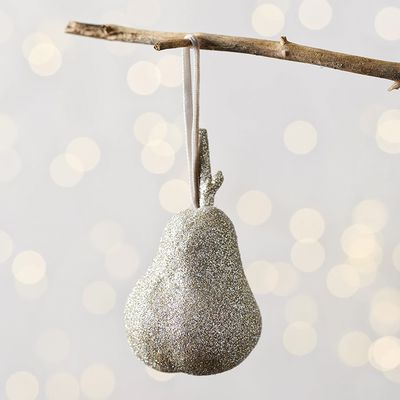 Glitter Pear Christmas Decoration from The White Company