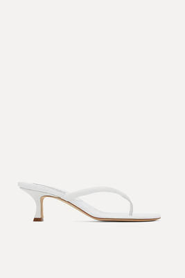 White Paterno Heeled Sandals from Manolo Blahnik