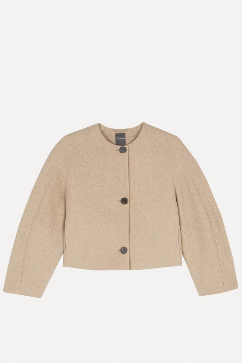 Balloon Sleeve Collarless Jacket from Primark