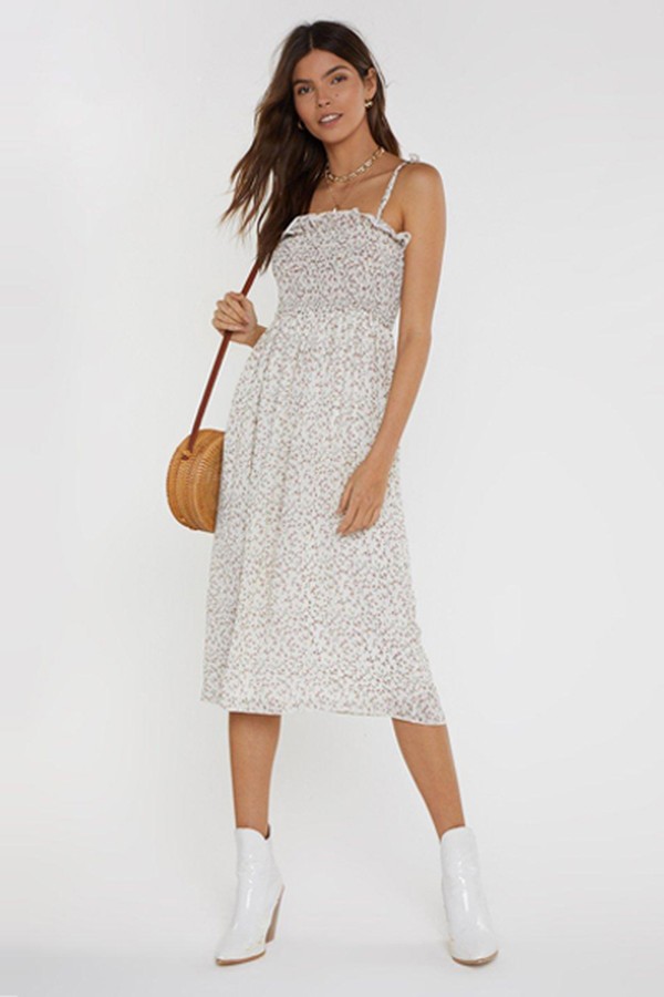 If You Leaf Me Now Floral Midi Dress