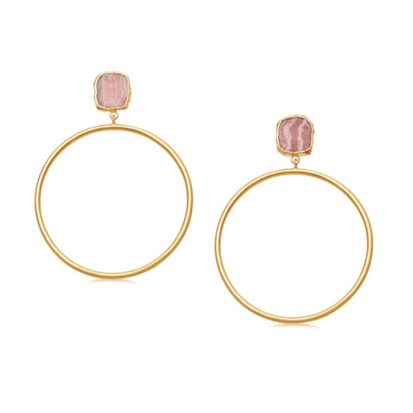 Rhodochrosite Gold Lena Chandelier Hoops from Missoma