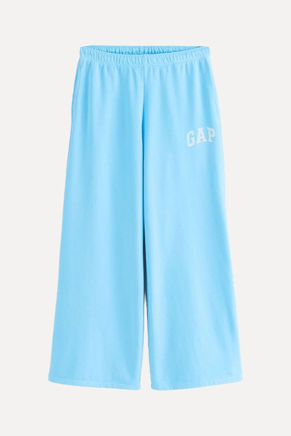 Logo French Terry Wide Leg Joggers from Gap