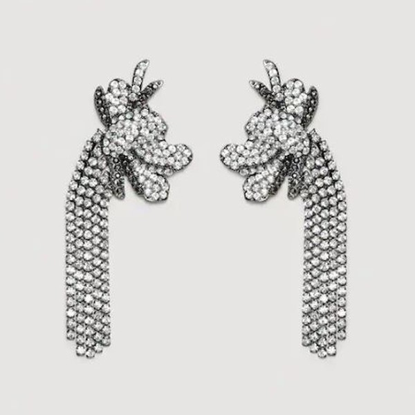 Rhinestone Pendant Earrings from Mango