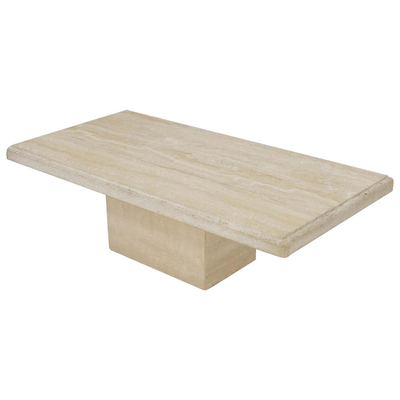 Large Travertine Rectangle Coffee Table from 1st Dibs