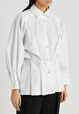 Sunda Pleated Stretch-Cotton Shirt from Palmer/Harding
