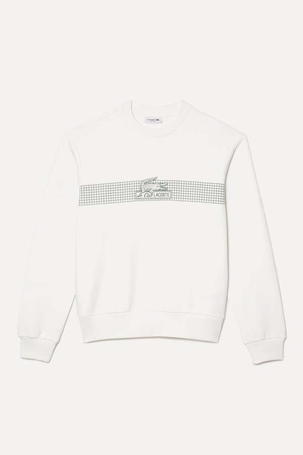 Lacoste Round Neck Tennis Net Print Sweatshirt from Lacoste