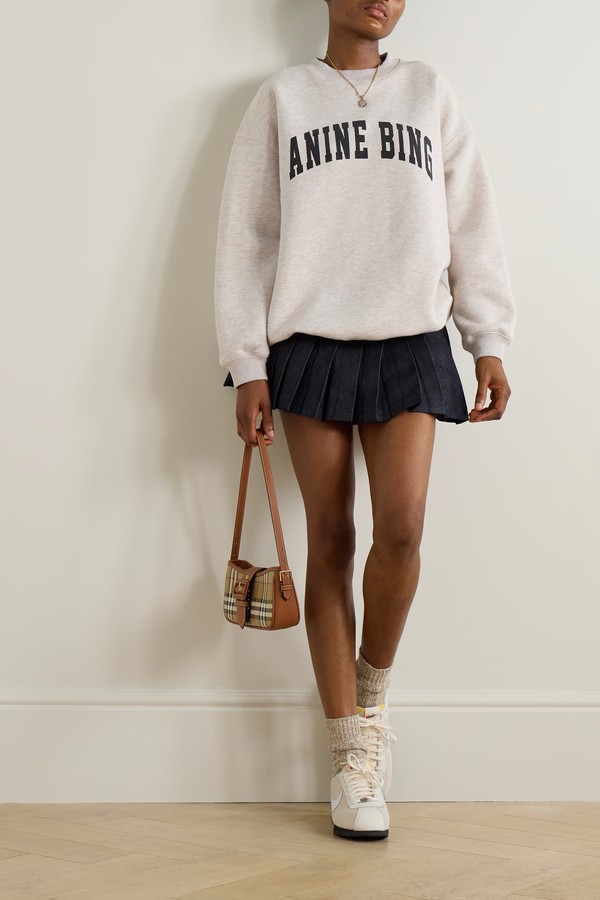 Tyler Printed Cotton-Blend Jersey Sweatshirt from Anine Bing