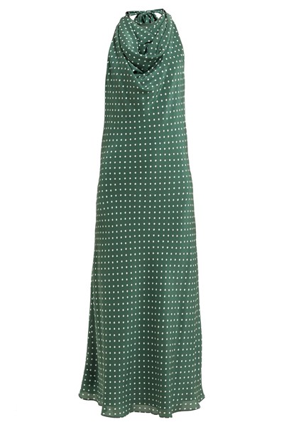 Halterneck Polka-Dot Silk Dress from Raey