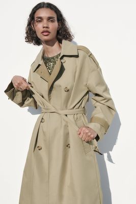 Oversize Contrast Trench Coat from Zara