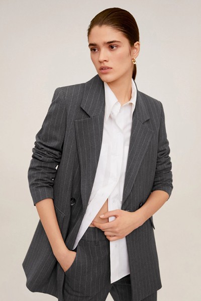 Pinstripe Suit Blazer from Mango