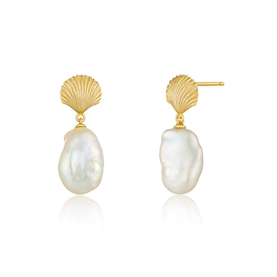 Ocean Recycled 18ct Gold-Plated Earrings from Edge Of Ember 