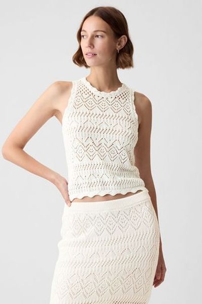 Crochet Halter Sleeveless Top