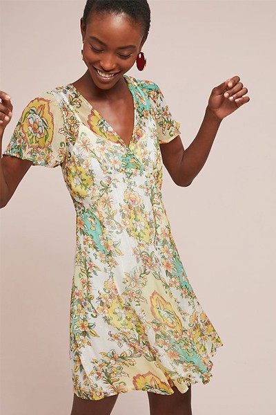 Majke Floral Print Wrap Dress from Anthropologie