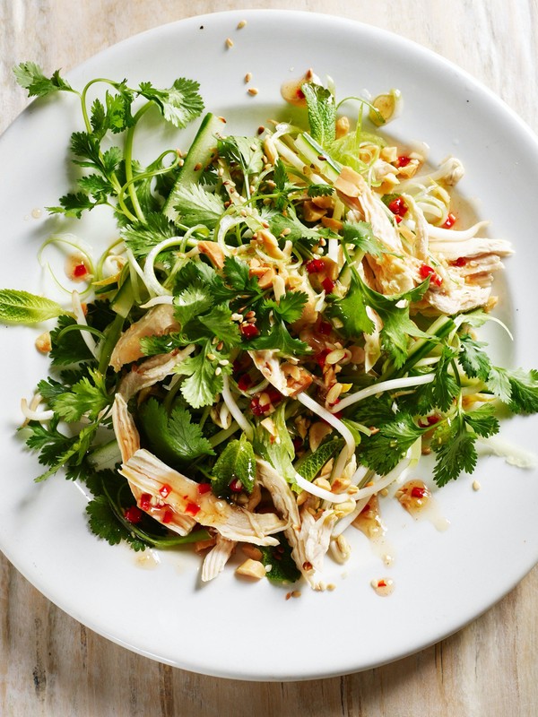 Vietnamese Poached Chicken Salad With Mint & Coriander