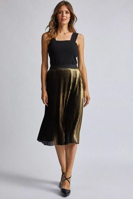 Gold Pleated Skirt