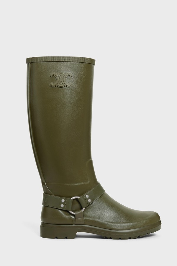 High Celine Rain Boots In Rubber And Calfskin from Celine