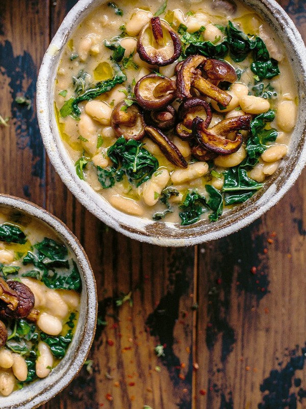 Creamy Cannellini, Mushroom & Cavolo Nero Stew