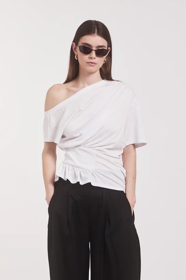 Agathi Draped Top from Ninety Percent