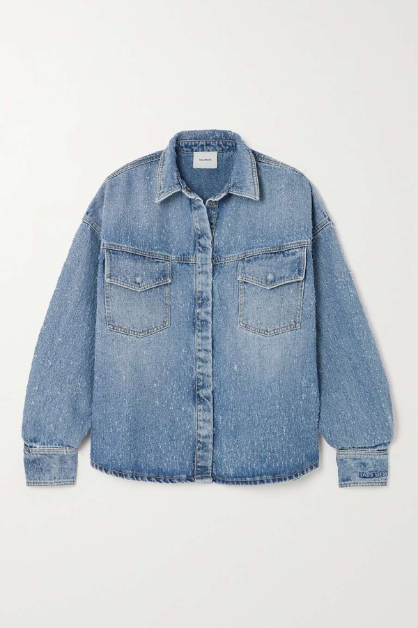 Oversized Distressed Denim Shirt from HALFBOY 