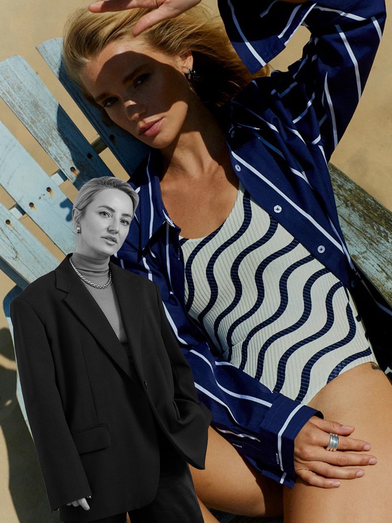 Mar Bespoke Wave Striped Swimsuit from Yaitte