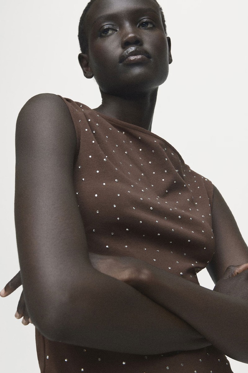 Asymmetrical Top With Rhinestones from Mango