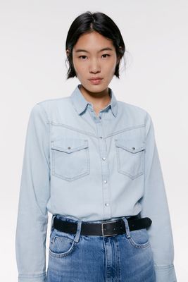 Denim Shirt with Pockets from Zara