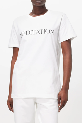 Meditation-Print Organic-Cotton T-Shirt from Alex Eagle Sporting Club