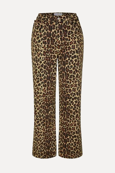 Leopard Lucia Scallop Detail Jeans from Never Fully Dressed