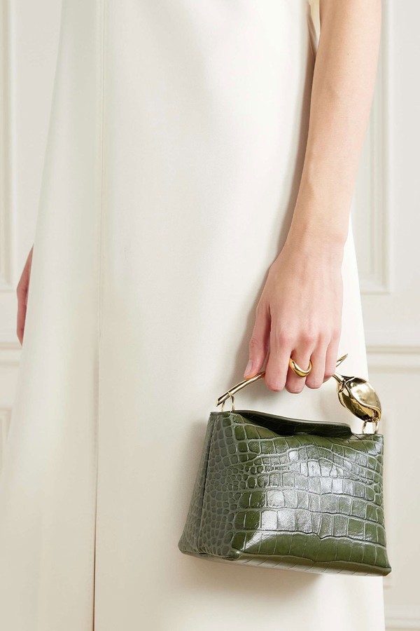 Bloom Mini Croc-Effect Leather Clutch from Erdem