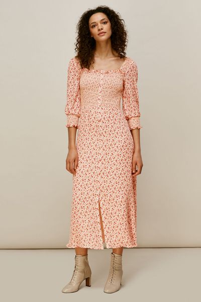 Flower Berry Print Silk Dress from Whistles