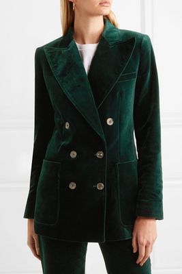 Bianca Double Breasted Cotton Velvet Blazer from Bella Freud