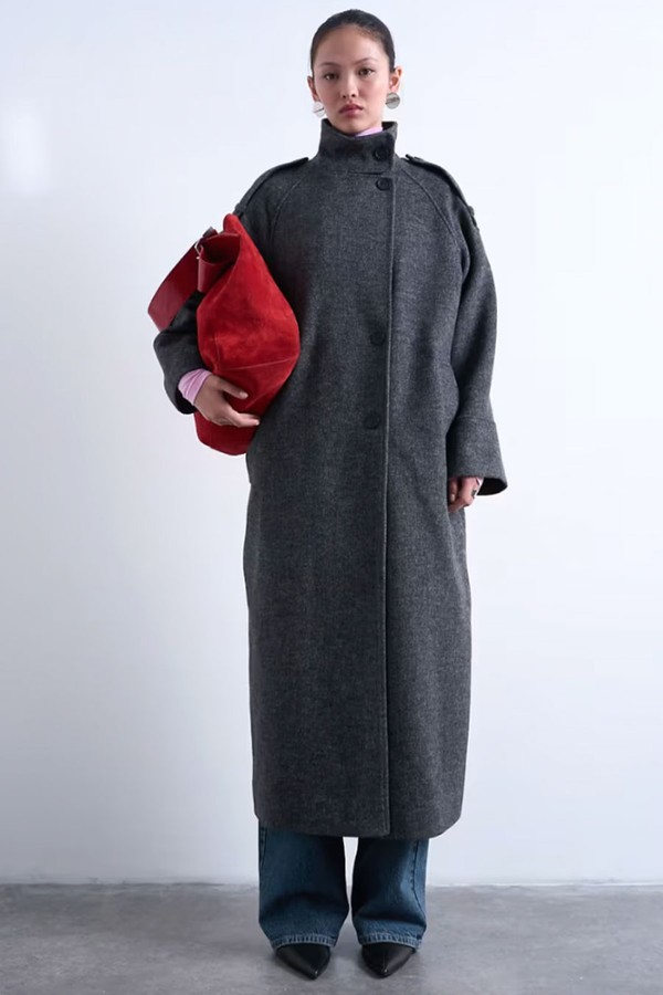 Formal Longline Funnel Neck Car Coat from Topshop