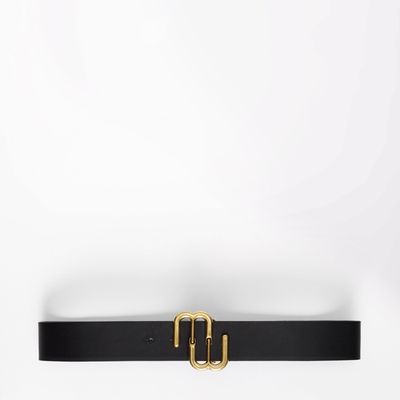 Leather Double M Belt from Maje 