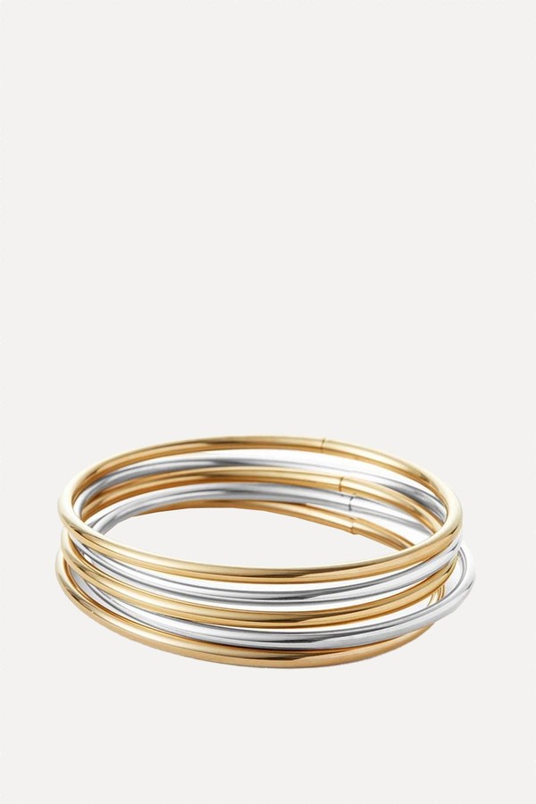 Mixed Metal Dane Bangle Bracelet Set