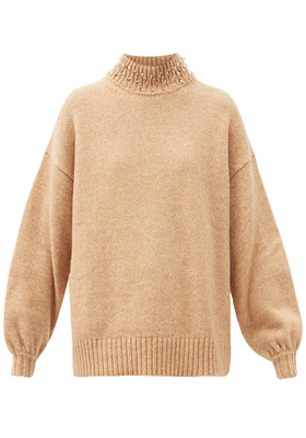 Beaded High-Neck Wool-Blend Sweater from See By Chloé
