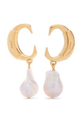 Gold-Tone Pearl Earrings from Chloé