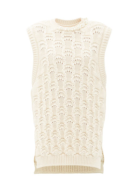 Faux Pearl-Embellished Organic-Cotton Sweater Vest from Simone Rocha