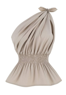 Demi One Shoulder Beige Top from Wolf & Badger 